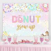 Bunt Donuts Und Konfetti Wachsen hoch Party Hintergrund